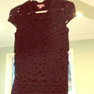 Navy Crochet Lilly Pulitzer Top
